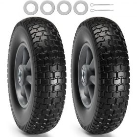   VEVOR tömör PU defekttűrő gumiabroncs, 25,4 cm, 2 db-os csomag, 81,6 kg dinamikus terhelés, 99,8 kg statikus terhelés, defektmentes, tömlő nélküli gumiabroncsok és kerekek kézikocsikhoz, kocsikhoz, kocsikhoz, kerti utánfutókhoz, k