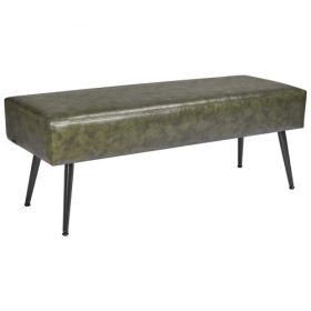   VEVOR bőr hálószobai pad, PU bőr pad fém lábakkal és varrással előszobába, kárpitozott cipőpad, modern ágyvégi padok nappaliba, étkezőbe, előszobába, zöld