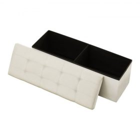  VEVOR összecsukható tárolóoszlop, ágyvégi pad oldaltáskákkal, összecsukható kárpitozott tárolóláda, 660 font teherbírású, vászon ágyoszlop nagy hellyel nappaliba, hálószobába, előszobába, bézs
