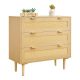 VEVOR 3 fiókos rattan komód, modern hálószobába való gardróbszekrény, természetes rattan fiókos komód fém fogantyúkkal és fa lábakkal, ruhák szervezője és tárolója hálószobába, nappaliba, előszobába