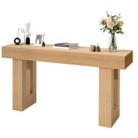   VEVOR 160 cm-es konzolasztal, farmház stílusú íróasztal a kanapé mögött, fa téglalap alakú bejárati íróasztal, keskeny, hosszú kanapéasztal, díszes állvány előszobába, hálószobába, nappaliba, előszobába, könnyen összeszerelhető, b