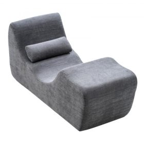   VEVOR jógafotel-napozószék, ergonomikus napozószék jógához, modern, csont nélküli, ívelt habszivacs-nappali beltéri masszázshoz, nyújtáshoz, relaxációhoz, testmozgáshoz, nappaliban, hálószobában, erkélyen használható, szürke