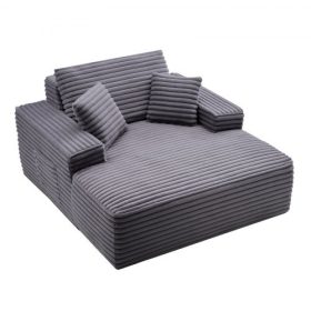   VEVOR nyugágy, 1240 mm-es csont nélküli nyugágy beltéri használatra, modern kárpitozott, túlméretezett olvasófotel párnákkal és karfákkal, mély üléses kanapé nappaliba, hálószobába, erkélyre