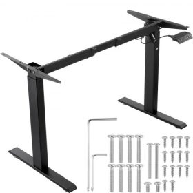   VEVOR álló íróasztal keret, állítható 70-117 cm magasság és 95-158 cm hosszú elektromos álló számítógépasztal lábak, ergonomikus barkács munkaállomás alap otthonra és irodába (csak fekete kerettel)