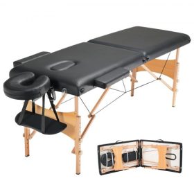   VEVOR hordozható masszázsasztal, 24" széles, 2 összecsukható, könnyű masszázsasztal, 8 szinten állítható magasságú szalon tetoválóágy, wellness asztal fejtámlával, karfákkal, kézi raklappal és hordtáskával, 600 font