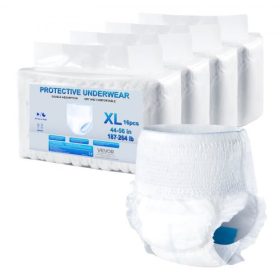   VEVOR felnőtt inkontinencia fehérnemű, nagy nedvszívó képességű védőfehérnemű férfiaknak és nőknek, eldobható felnőtt húzózsinóros pelenka szivárgásmentes lábszárvédővel és nedvességjelzővel - XL méret, 64 darab (4 db 16 darabos c
