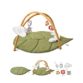   VEVOR babajátékos tornaterem szőnyeg, baba aktivitási szőnyeg 6 érzékszervi játékkal, túlméretezett levél alakú hasra tehető szőnyeg 0-18 hónapos újszülöttnek, baba alapvető ajándék a motoros készségek és a korai kognitív fejlődés