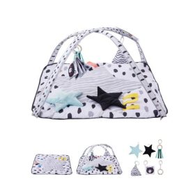   VEVOR babajátékos tornaterem szőnyeg, hasra fekvő szőnyeg 6 érzékszervi játékkal, baba aktivitási szőnyeg 2 érintőlabdával és puha anyaggal az érzékszervi és motoros készségek fejlesztéséhez, alapvető ajándék babának 0-18 hónapos