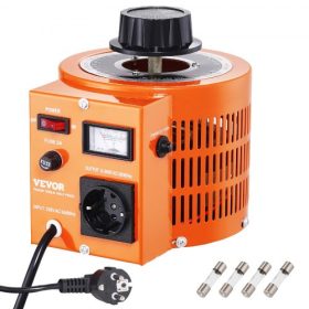   VEVOR 1000VA automatikus feszültségváltó, 3,3 amper, 230V bemenet 0-300V kimenet AC feszültségszabályozó tápegység, 4 extra biztosítékkal, hőkapcsolóval otthoni, ipari, irodai használatra, CE tanúsítvánnyal