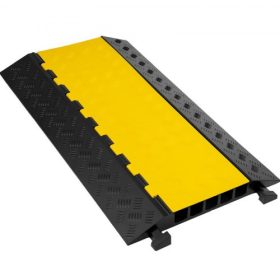   VEVOR 5 csatornás gumi kábelvédők, extrém kábelrámpák, 29937,1 kg, nagy teherbírású, 5 nyílású védőkábel, drótkötél, rámpa, kocsibeálló, gumi sebességkorlátozók, 88,9x50,8x5 cm