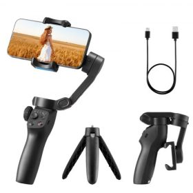   VEVOR Gimbal stabilizátor okostelefonhoz, 3 tengelyes stabilizálás, telefongimbal Androidhoz és iPhone-hoz arc-/tárgykövetéssel, állvány, hordozható és összecsukható kézi telefonstabilizátor videofelvételhez