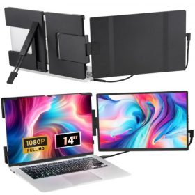   VEVOR laptop képernyő-hosszabbító 14 hüvelykes HD 1080P hordozható monitor 13"-17" laptophoz