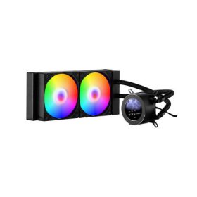   VEVOR CPU folyadékhűtő, AIO CPU vízhűtő - 120 mm-es PWN ventilátorok és pumpa, testreszabható fekete PC folyadékhűtő 2,1"-os LCD kijelzővel és ARGB világítással, Intel 115X/1366/2011/1700/1200, AMD AM4/AM5 processzorokhoz