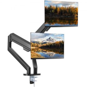   VEVOR kettős monitortartó, 33-88,9 cm-es képernyők támogatása, teljesen állítható gázrugós monitorkar, karonként 12 kg-ig tart, számítógép-állvány tartó C-bilincs/Grommet rögzítőtalppal, VESA rögzítőkeret