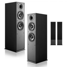   VEVOR Passzív Álló Hangszórók, 2-utas, Álló Torony Hangszórók 25,4 mm-es Magassugárzóval, Dupla 165,1 mm-es Mélysugárzóval, 400 W Csúcsteljesítmény, 65Hz–20kHz Frekvenciaválasz, Tartós MDF Ház, Otthoni Audio-hoz, Párban