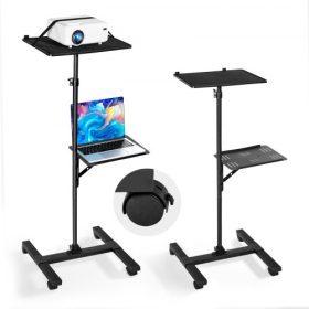   VEVOR projektorállvány, 2 polcos laptopállvány, projektorállvány asztal állítható magassággal 860-1360 mm, I-gerendás keretes projektorállványok, háromlábú állvány megbeszélésekhez, kültéri filmekhez, videóállvány