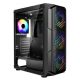 VEVOR PC Gaming ház, Mid-Tower, Számítógépház Nagy Légáramlású Edzett Üveg Panellel, Porszűrővel, 4 x 120 mm-es ARGB Ventilátorral, Könnyű Kábelrendezéssel, Akár 320 mm Hosszú GPU-hoz, ATX / M-ATX / ITX Számítógépházakhoz