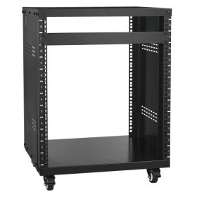   VEVOR 12U AV Rack állvány 226,8 kg kapacitású hálózati sztereó felvevőstúdió állvány 510x460x700mm