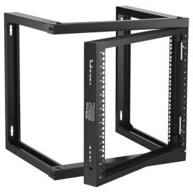   VEVOR 9U fali állvány, 150 font/68,04 kg, nyitott keretű szerver hálózati rack, fekete, 530x450x520 mm