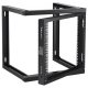 VEVOR 9U fali állvány, 150 font/68,04 kg, nyitott keretű szerver hálózati rack, fekete, 530x450x520 mm