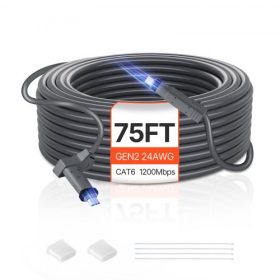   VEVOR Starlink Gen 2 kábel 75 FT / 22,86 m hosszabbítókábel Standard 2. generáció 1200 Mps 24 AWG / 0,25 mm²