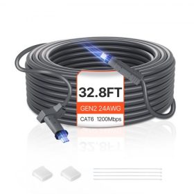   VEVOR Starlink Gen 2 kábel 32.8FT /10 m hosszabbítókábel Standard Generation 2 1200 Mps 24 AWG / 0.25 mm²