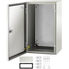   VEVOR NEMA acélház, 50,8 x 30,5 x 25,4 cm NEMA 4X acél elektromos doboz, IP66 vízálló és porálló, kültéri/beltéri elektromos csatlakozódoboz, szerelőlappal