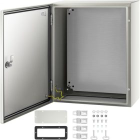   VEVOR NEMA acél szekrény, 50x40x20 cm NEMA 4X acél elektromos doboz, IP66 vízálló és porálló, kültéri/beltéri elektromos csatlakozódoboz, szerelőlappal