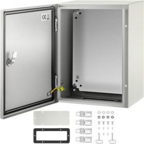   VEVOR NEMA acél burkolat, 40x30x20 cm NEMA 4X acél elektromos doboz, IP66 vízálló és porálló, kültéri/beltéri elektromos csatlakozódoboz, szerelőlappal