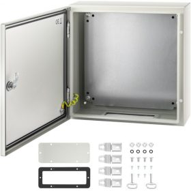   VEVOR NEMA acélház, 40x40x15 cm NEMA 4X acél elektromos doboz, IP66 vízálló és porálló, kültéri/beltéri elektromos csatlakozódoboz, szerelőlappal