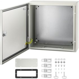   VEVOR NEMA acélház, 50x50x15 cm NEMA 4X acél elektromos doboz, IP66 vízálló és porálló, kültéri/beltéri elektromos csatlakozódoboz, szerelőlappal