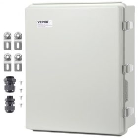   VEVOR kültéri elektromos elosztódoboz, 350 x 250 x 150 mm, ABS műanyag elektromos szekrény csuklós fedéllel, rozsdamentes acél retesz, IP67 porálló, vízálló kültéri elektromos projektekhez
