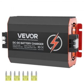   VEVOR 12 V 60 A DC-DC akkumulátortöltő, 750 W, fedélzeti akkumulátortöltő ólom-savas, lítium, AGM, zselés és elárasztott akkumulátorokhoz, intelligens, többlépcsős töltés, lakókocsikhoz, haszongépjárművekhez, hajókhoz, jachtokhoz