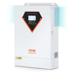   VEVOR hibrid napelemes inverter, 5500 W, tiszta szinuszhullámú, hálózaton kívüli inverter töltő, 230 V AC, többfunkciós inverter beépített 100 A-es MPPT napelemes töltésvezérlővel, napelemes hibrid töltés támogatásával