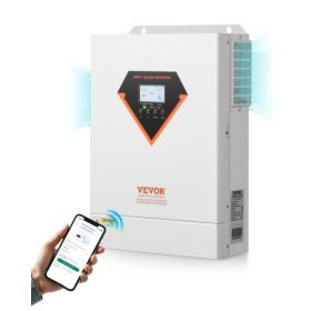   VEVOR hibrid napelemes inverter, 6000 W, minden az egyben tiszta szinuszhullámú inverter töltő, 48 V DC-ről 220/230 V AC-re, beépített 120 A MPPT napelemes vezérlővel, hálózaton kívüli rendszerekhez, ólom-savas lítium akkumulátoro