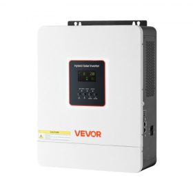   VEVOR 4000W hibrid napelemes inverter, 24V DC - 230V AC, tiszta szinuszhullámú inverter töltő, beépített 120A MPPT napelemes vezérlővel, WiFi modullal, egyfázisú, ólom-savas lítium akkumulátorokhoz, hálózaton kívül