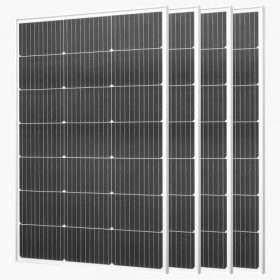   VEVOR 4 db 100 W-os monokristályos napelem, 23%-os hatásfokú mono PV modul stabil MC4 kimenettel és alumínium kerettel, IP65 vízálló napelem autókhoz, hajókhoz, lakókocsikhoz, lapostetős, hálózaton kívüli alkalmazásokhoz