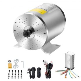   VEVOR 1800W-os elektromos kefe nélküli egyenáramú motorkészlet - 48V 4500rpm motor továbbfejlesztett sebességszabályozóval, gázkar készlettel gokartokhoz, elektromos kerékpárokhoz, motorkerékpárokhoz, robogókhoz