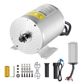   VEVOR 1800W-os elektromos kefe nélküli egyenáramú motorkészlet - 48 V-os 4500 fordulat/perc motor továbbfejlesztett sebességszabályozóval és gázkarral, gokartokhoz, elektromos kerékpárokhoz, motorkerékpárokhoz, robogókhoz, barkács