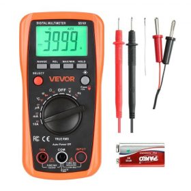   VEVOR digitális multiméter, 4000-es TRMS DC/AC voltmérő, árammérő, automatikus méréshatár-váltásos multiméter áram, feszültség, ellenállás, kapacitás, hőmérséklet, diódák, folytonosság, kitöltési tényező mérésére