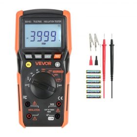   VEVOR digitális multiméter, 4000-es TRMS voltmérő, ohmmérő, 1000 V AC/DC feszültségmérő kapcsolható automatikus/manuális tartománnyal feszültség-, ellenállás- és folytonosságméréshez