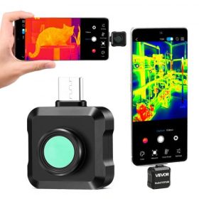   VEVOR hőkamera Androidra, 320 x 240 TISR szuperfelbontás, 25 Hz-es frissítési gyakoriságú infravörös hőkamera okostelefonra és tabletre, 160 x 120 IR felbontás, -20°C és 550°C között, 15 színpaletta