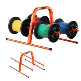   VEVOR huzaltekercs-tartó, 45 kg / 100 font kapacitás, intelligens kézi szállítóeszköz, strapabíró acélhuzal-adagoló tartó akár 8 orsóhoz, MAX 240 mm / 9,45 hüvelyk átmérő, könnyen emelhető kialakítás elektromos ipari és kiskereske