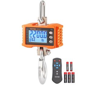   VEVOR digitális darumérleg, 2200 font/1000 kg, ipari, nagy teherbírású, függesztett mérleg távirányítóval, öntött alumínium ház és LCD kijelző, nagy pontosságú építőiparba, gyárba, mezőgazdaságba, vadászatra (narancssárga)