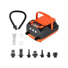   VEVOR 20PSI SUP pumpa, újratölthető akkumulátorral, kétfokozatú felfújó és leeresztő SUP légpumpa automatikus kikapcsolással, 12 V-os egyenáramú autós csatlakozóval és LED lámpával, ideális felfújható csónakokhoz, sátrakhoz és mat