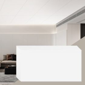   VEVOR mennyezeti lapok, 10 db-os csomag, 24 x 24 hüvelykes, függesztett mennyezeti lapok, prémium PVC hablemez, tűzálló, jó rugalmasságú és könnyen telepíthető, mennyezetburkolat otthoni/irodai dekorációhoz, sima fehér