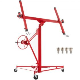   VEVOR gipszkarton gördülő emelőpanel, 11 láb Sheetrock Lift gipszkarton emelő, 150 font súlyú panelemelő emelőszerszám, acél anyag teleszkópos karral és 3 zárható kerékkel, 48x192 gipszkarton méretben