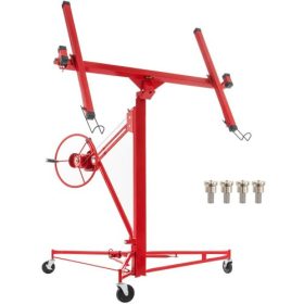  VEVOR gipszkarton görgős emelőpanel, 16 lábas gipszkarton emelő gipszkarton emelő, 150 font teherbírású panelemelő szerszám, acél anyag teleszkópos karral és 3 rögzíthető kerékkel, 48x192 gipszkarton méret