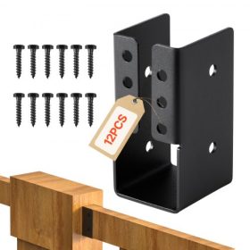   VEVOR rejtett gerendatartó, 2x4 hüvelykes kültéri rejtett peremes gerendakonzol csavarokkal, acél könnyű gerendatartók 1,93 x 3,62 hüvelykes / 49 x 92 mm-es gerendához, hinta, kerítés, facsúszdák, 12 db