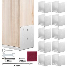   VEVOR 152,4x152,4 oszloptalp, 10 db rozsdamentes acél állítható oszlophorgony konzol (belső 150 x 139,7), állítható oszloptalp pavilon terasz veranda korlátjához, korláttartó dekoratív horgonylemez